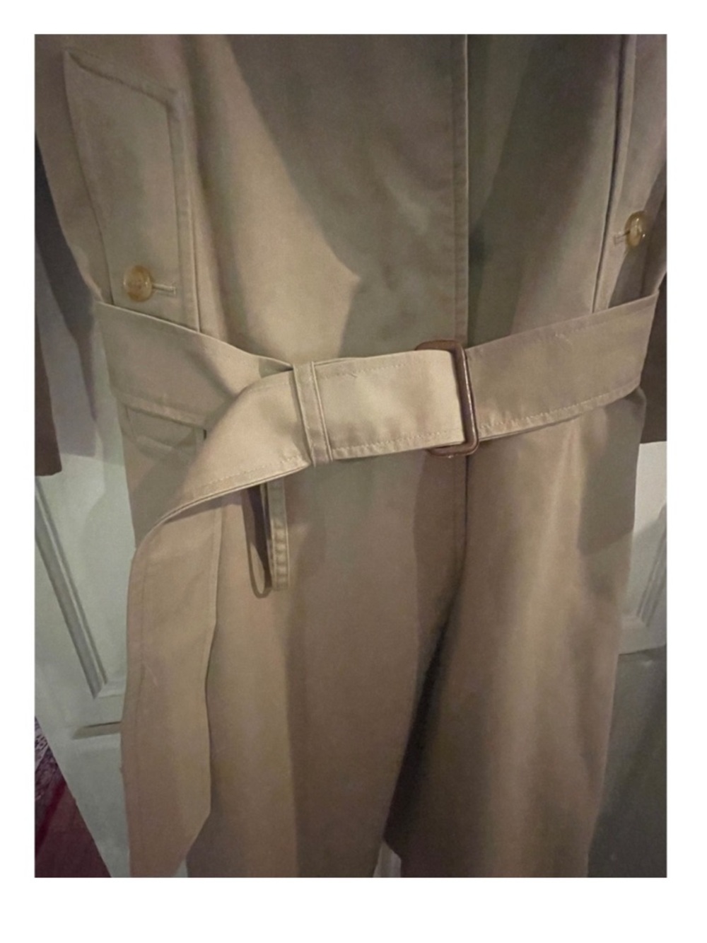 Vintage Burberrys Trench Coat Tan Beige Nova Check Lining Women Long Belted - Picture 3 of 16